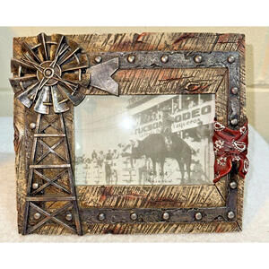 Rustic Western Agricultural Windmill Outpost Tower Picture Frame 4"X6" Photo